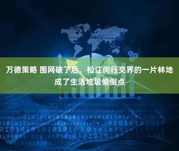 万德策略 围网破了后，松江闵行交界的一片林地成了生活垃圾偷倒点